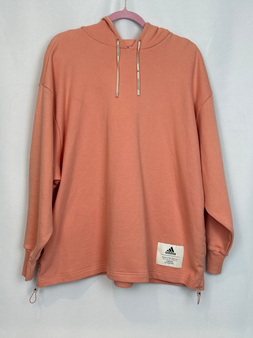 Adidas Womens Oversized Heavy French Terry Hoodie Size M Peach Clean Girl NWT